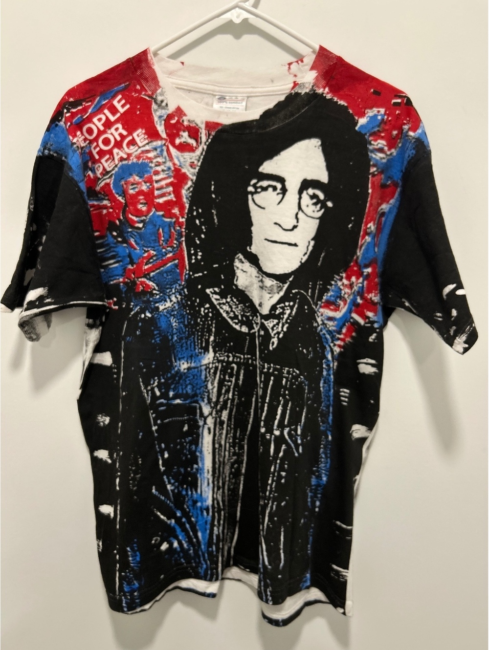Vintage RAGS 72 John Lennon People For Peace Graphic T-Shirt Large